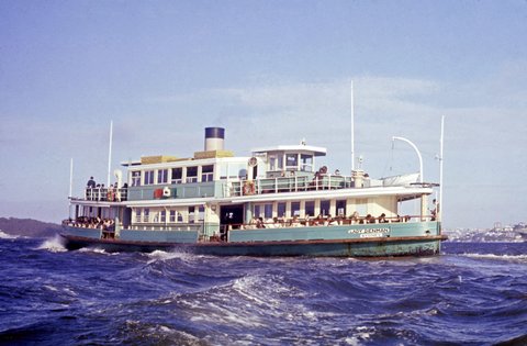 Sydney ferry LADY DENMAN on Sydney Harbour 17 January 1972