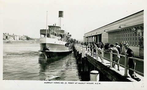 Sydney ferry BALGOWLAH at Manly Wharf 1940s, 1941–48