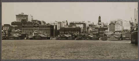 Sydney ferries at Circular Quay circa 1920s