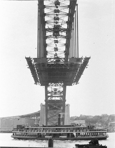 Sydney ferry KULGOA and Sydney Harbour Bridge circa 1930, c. 1930