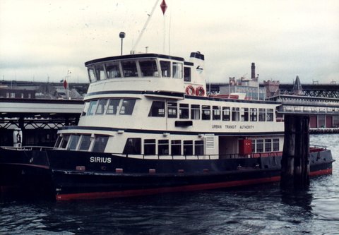Sydney ferry SIRIUS at Circular Quay in her original livery 1985