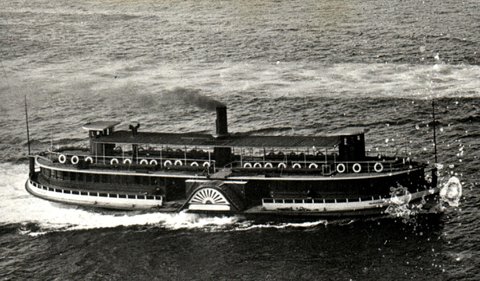 Sydney ferry WARATAH (II) after raised enclose wheelhouses were added circa 1905, c. 1905