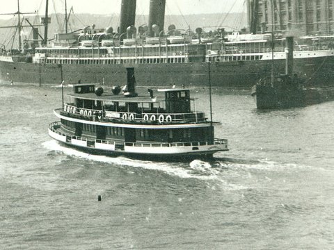 Sydney ferry CARABELLA later KARABELLA in Sydney Cove prior to 1916, 1897–1916
