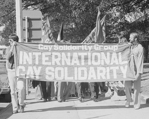 Tribune negatives including gay demonstration, Sydney, September 1978 (cropped)